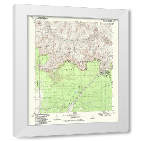 Grand Canyon Arizona Quad - USGS 1988 White Modern Wood Framed Art Print by USGS