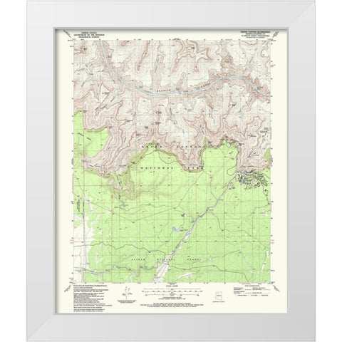 Grand Canyon Arizona Quad - USGS 1988 White Modern Wood Framed Art Print by USGS