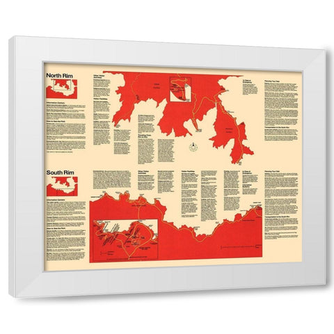 Grand Canyon Visitors Brochure - USPS 1930 White Modern Wood Framed Art Print by Park Services