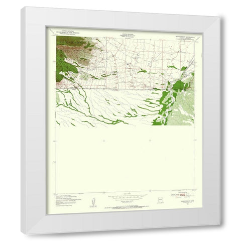 South West Hereford Arizona Quad - USGS 1952 White Modern Wood Framed Art Print by USGS