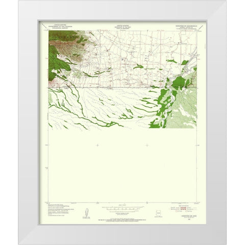 South West Hereford Arizona Quad - USGS 1952 White Modern Wood Framed Art Print by USGS