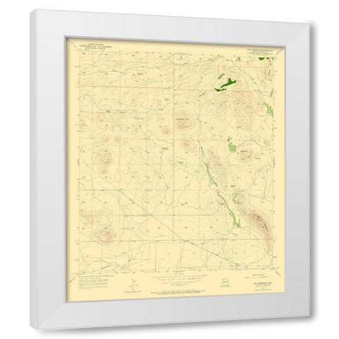 Hay Mountain Arizona Quad - USGS 1957 White Modern Wood Framed Art Print by USGS