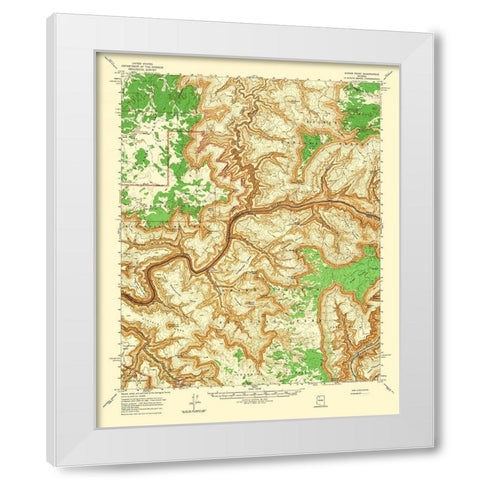Kanab Point Arizona Quad - USGS 1964 White Modern Wood Framed Art Print by USGS