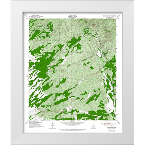 Lewis Springs Arizona Quad - USGS 1952 White Modern Wood Framed Art Print by USGS