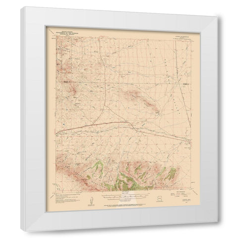 Luzena Arizona Quad - USGS 1957 White Modern Wood Framed Art Print by USGS