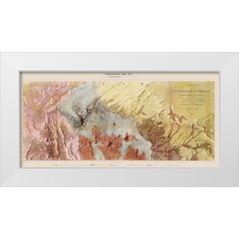 Colorado River Arizona Nevada Geological White Modern Wood Framed Art Print by Floyd