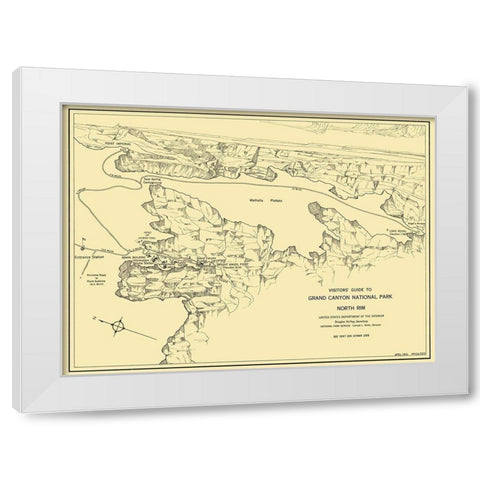 Grand Canyon North Rim Guide White Modern Wood Framed Art Print by Park Services