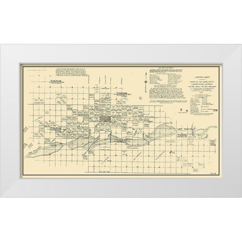 Phoenix Arizona - Borney 1867 White Modern Wood Framed Art Print by Borney