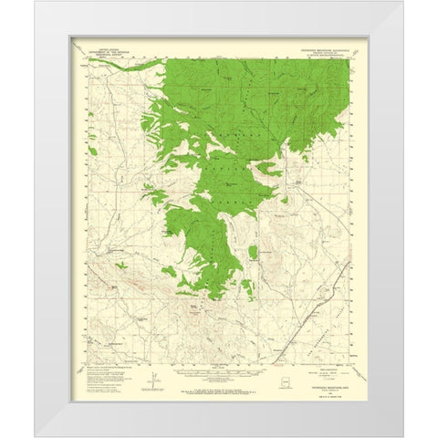 Pedragosa Mountains Arizona Quad - USGS 1958 White Modern Wood Framed Art Print by USGS