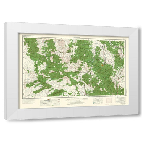 Prescott Arizona Quad - USGS 1954 White Modern Wood Framed Art Print by USGS