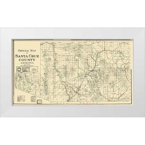 Santa Cruz Arizona - Larimore 1917 White Modern Wood Framed Art Print by Larimore