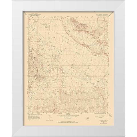 North West Smith Creek Arizona Quad - USGS 1967 White Modern Wood Framed Art Print by USGS