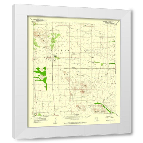 Squaretop Hills Arizona Quad - USGS 1958 White Modern Wood Framed Art Print by USGS