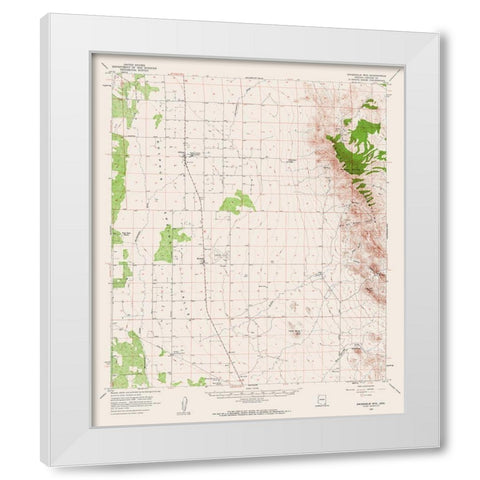 Swisshelm Mountain Arizona Quad - USGS 1958 White Modern Wood Framed Art Print by USGS