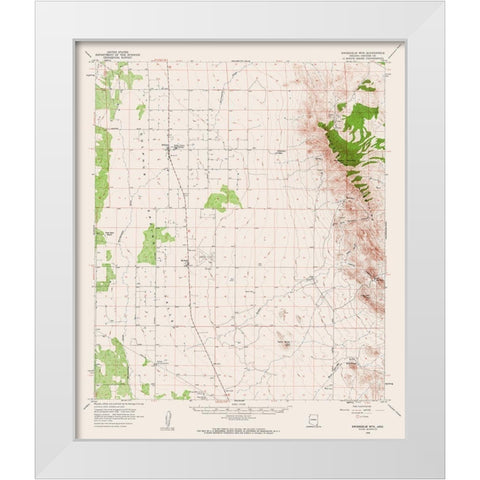 Swisshelm Mountain Arizona Quad - USGS 1958 White Modern Wood Framed Art Print by USGS