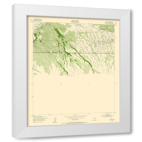 Stark Arizona Quad - USGS 1952 White Modern Wood Framed Art Print by USGS