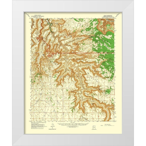 Supai Arizona Quad - USGS 1962 White Modern Wood Framed Art Print by USGS