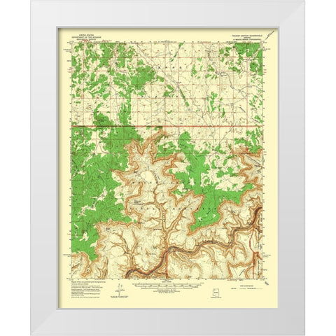 Tuckup Canyon Arizona Quad - USGS 1962 White Modern Wood Framed Art Print by USGS