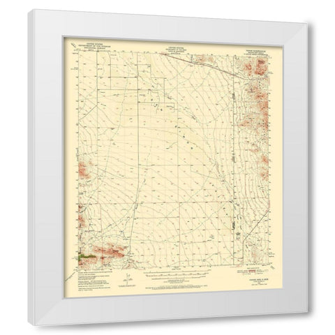 Vanar Arizona Quad - USGS 1950 White Modern Wood Framed Art Print by USGS