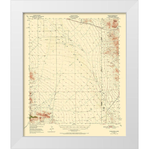 Vanar Arizona Quad - USGS 1950 White Modern Wood Framed Art Print by USGS