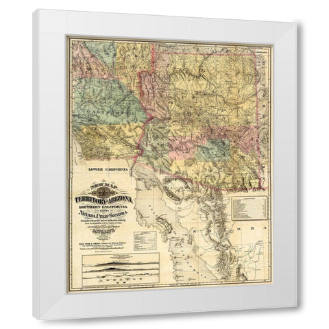 Arizona Territory - Britton  1877 White Modern Wood Framed Art Print by Britton