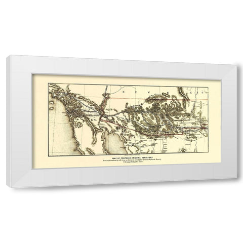 Arizona Territory - Wallace 1857 White Modern Wood Framed Art Print by Wallace