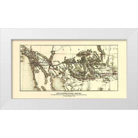 Arizona Territory - Wallace 1857 White Modern Wood Framed Art Print by Wallace