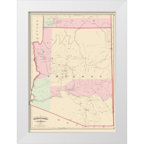 Arizona - Asher  1874 White Modern Wood Framed Art Print by Asher