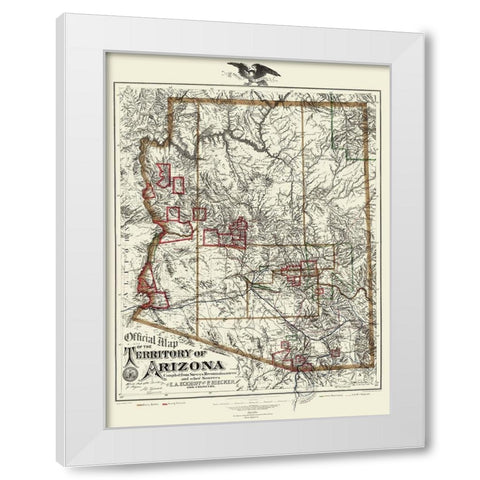 Arizona Territory - Eckhoff 1880 White Modern Wood Framed Art Print by Eckhoff