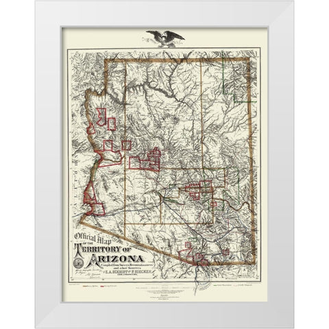 Arizona Territory - Eckhoff 1880 White Modern Wood Framed Art Print by Eckhoff