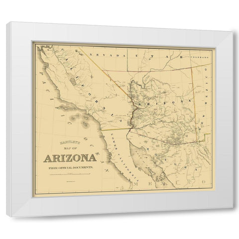 Arizona - Hartley 1863 White Modern Wood Framed Art Print by Hartley
