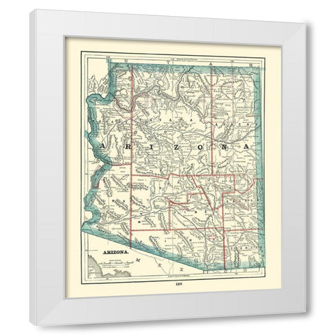 Arizona - Rathbun 1893 White Modern Wood Framed Art Print by Rathbun