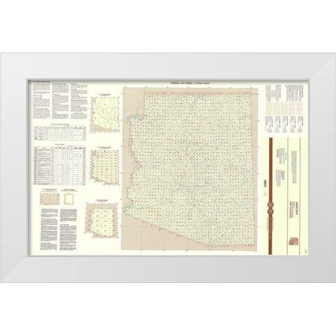 Arizona Arizona Sheet - USGS 1997 White Modern Wood Framed Art Print by USGS