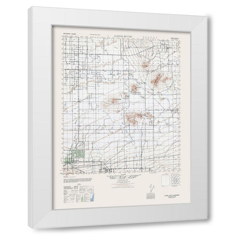 Alpine Butte Sheet - US Army 1943 White Modern Wood Framed Art Print by US Army