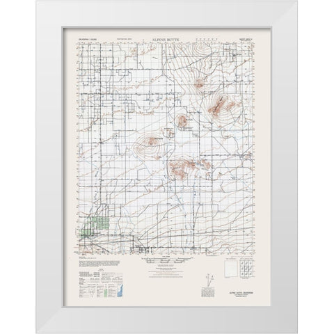 Alpine Butte Sheet - US Army 1943 White Modern Wood Framed Art Print by US Army