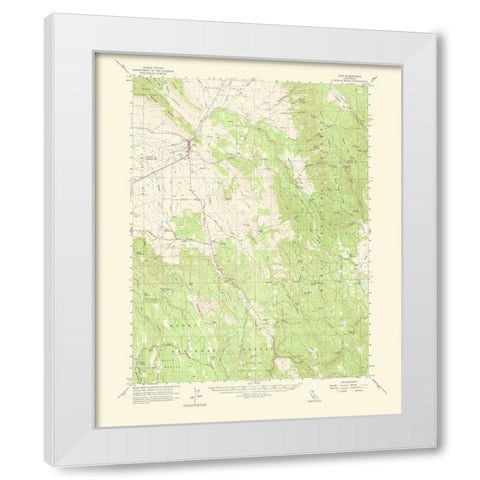 Adin California Quad - USGS 1964 White Modern Wood Framed Art Print by USGS