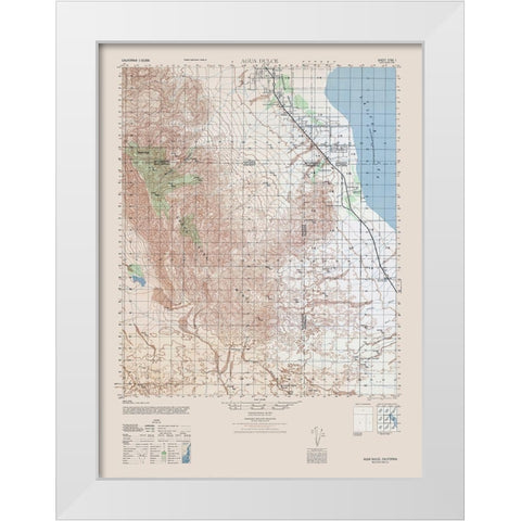 Agua Dulce Sheet - US Army  1944 White Modern Wood Framed Art Print by US Army