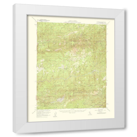 Alleghany California Quad - USGS 1959 White Modern Wood Framed Art Print by USGS