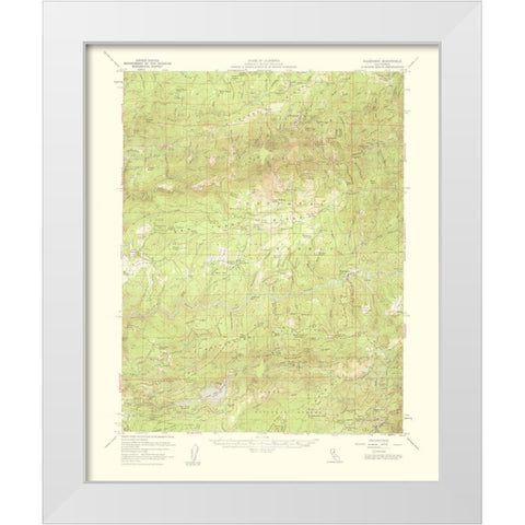 Alleghany California Quad - USGS 1959 White Modern Wood Framed Art Print by USGS