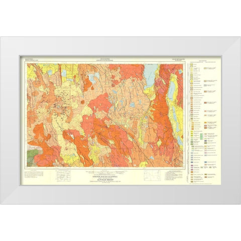 Geologic California Alturas Sheet - Gay 1956 White Modern Wood Framed Art Print by Gay