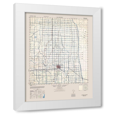 Alamorio Sheet - US Army  1944 White Modern Wood Framed Art Print by US Army