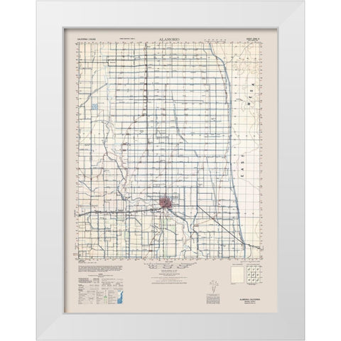 Alamorio Sheet - US Army  1944 White Modern Wood Framed Art Print by US Army