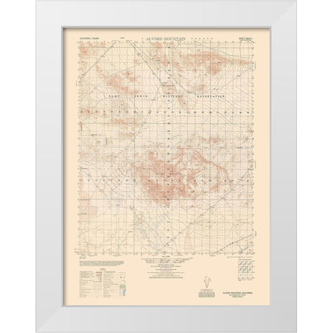Alvord Mountains Sheet - US Army  1948 White Modern Wood Framed Art Print by US Army
