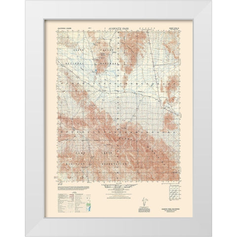 Avawatz Pass Sheet - US Army 1948 White Modern Wood Framed Art Print by US Army