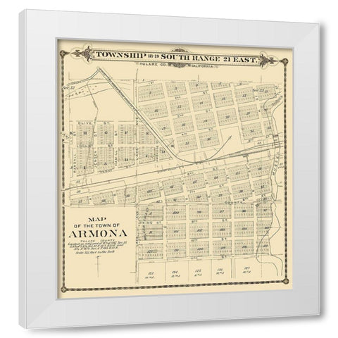 Armona California - Thompson 1892 White Modern Wood Framed Art Print by Thompson