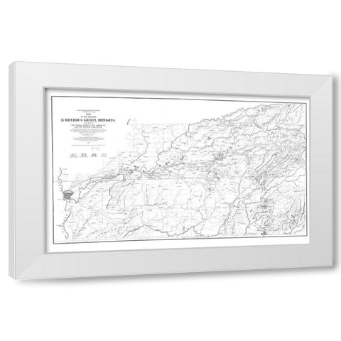 Tertiary Auriferous Gravel Deposits CA White Modern Wood Framed Art Print by Hoffmann