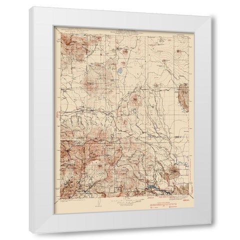 Bartle California Quad - USGS 1939 White Modern Wood Framed Art Print by USGS