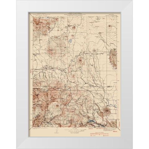 Bartle California Quad - USGS 1939 White Modern Wood Framed Art Print by USGS