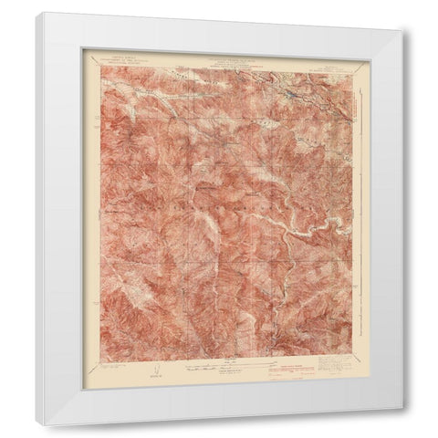 Mt Baden Powell California Quad - USGS 1940 White Modern Wood Framed Art Print by USGS