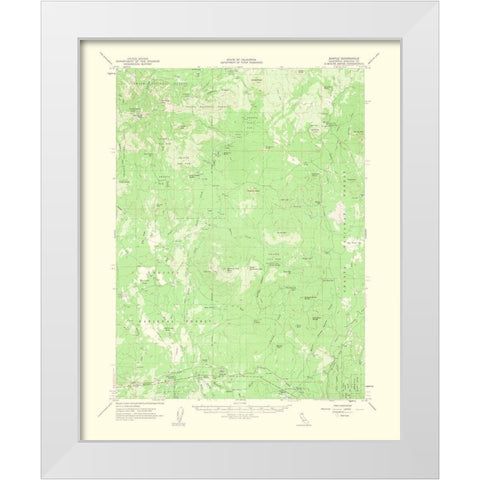 Bartle California Quad - USGS 1963 White Modern Wood Framed Art Print by USGS
